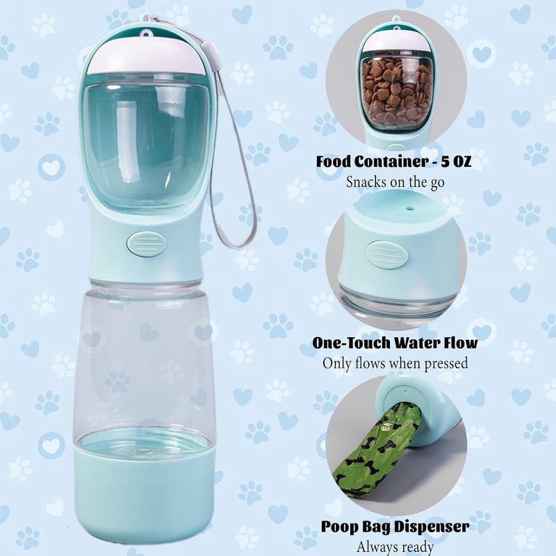 MERAO Portable Dog Water Bottle Portable Water Bottle for Dogs On The Go,Portable Dog Bowl Cat Bowl for Pet(Blue) - Image 2